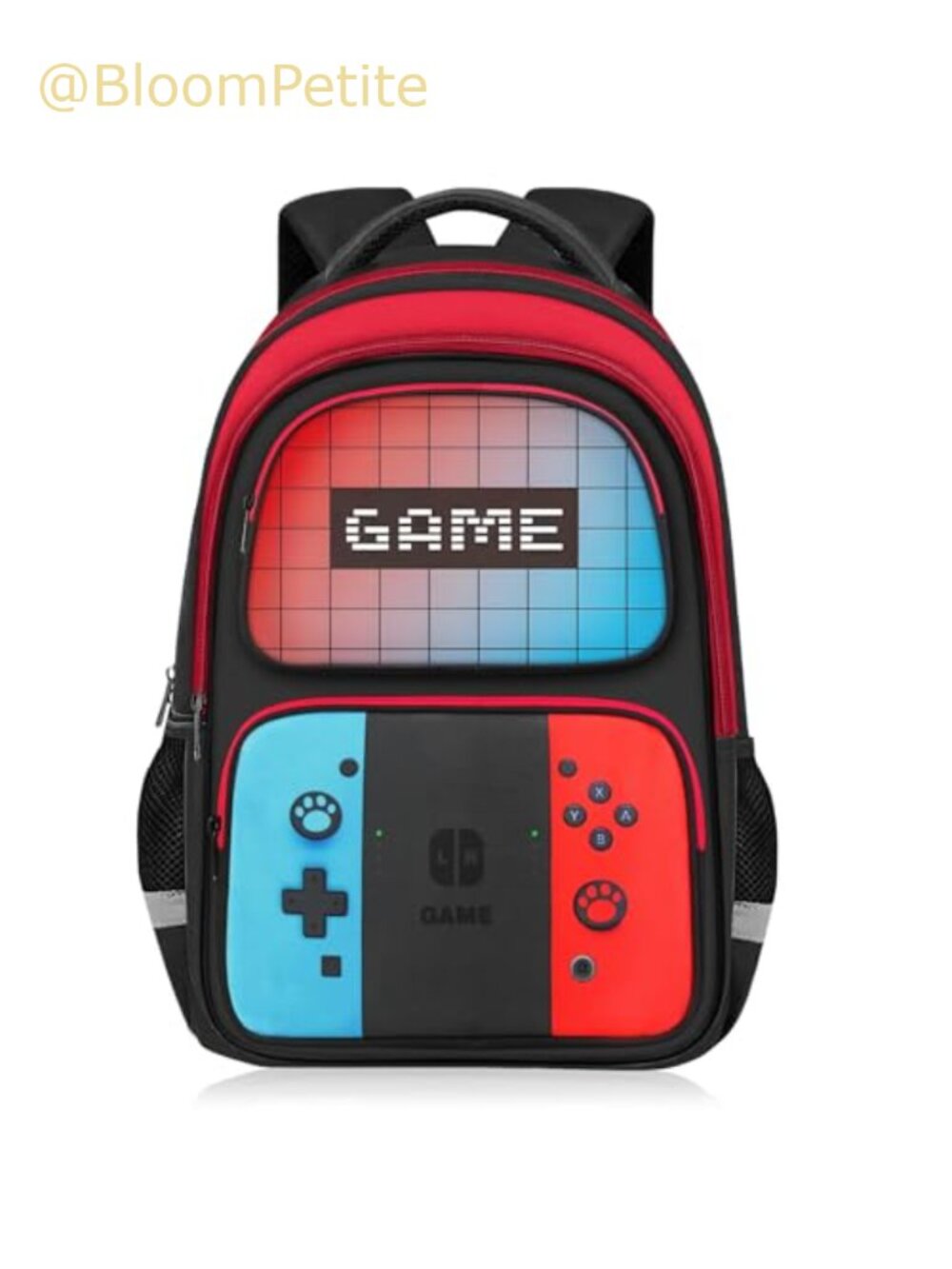 Boys School Backpack Gamer Kids Bookbag 17" Polyester Water Resistant
